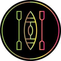 Canoe Line Gradient Due Color Icon Design vector