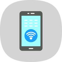 Wifi Flat Curve Icon Design vector