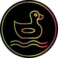 Pato línea degradado debido color icono diseño vector