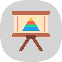 Pyramid Chart Flat Curve Icon Design vector