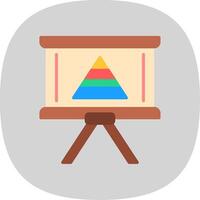 Pyramid Chart Flat Curve Icon Design vector