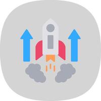 Rocket Flat Curve Icon Design vector