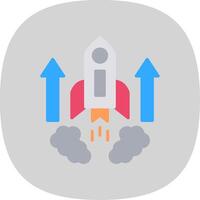 Rocket Flat Curve Icon Design vector