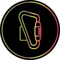 Carabiner Line Gradient Due Color Icon Design vector