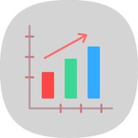 Bar Chart Flat Curve Icon Design vector