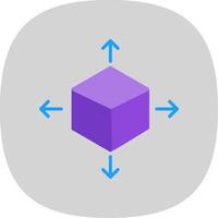 Cube Flat Curve Icon Design vector