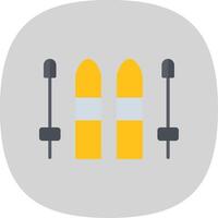 Skiing Flat Curve Icon Design vector