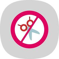 No Scissors Flat Curve Icon Design vector