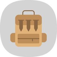 Backpack Flat Curve Icon Design vector