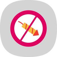 No Firework Flat Curve Icon Design vector