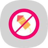 No Firework Flat Curve Icon Design vector