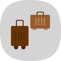 Suitcases Flat Curve Icon Design vector