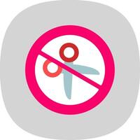 No Scissors Flat Curve Icon Design vector