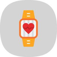 Heart Rate Monitor Flat Curve Icon Design vector