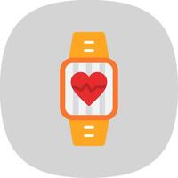 Heart Rate Monitor Flat Curve Icon Design vector