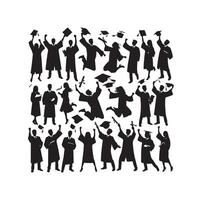 Graduate students celebration collection set in different pose vector