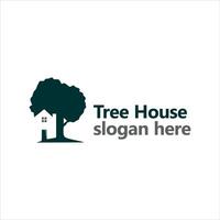 Tree house logo design template vector