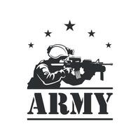 militar Ejército soldado logo diseño modelo vector