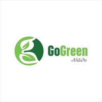 Go Green nature logo design vector