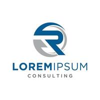 initials monogram letter R business consulting logo design vector