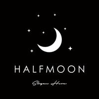 half moon logo design template vector