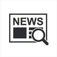 breaking news with search flat icon design template vector