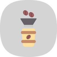 Coffee Filter Flat Curve Icon Design vector