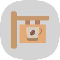 café señalización plano curva icono diseño vector