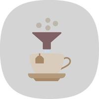 café filtrar plano curva icono diseño vector