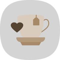 amor café plano curva icono diseño vector