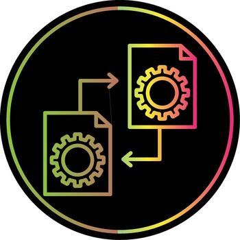 File Management Line Gradient Due Color Icon Design vector