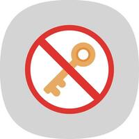 Prohibited Sign Flat Curve Icon Design vector