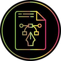 File Line Gradient Due Color Icon Design vector