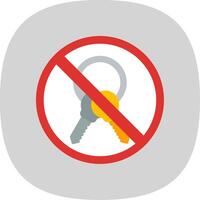 Prohibited Sign Flat Curve Icon Design vector