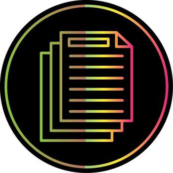 Document Line Gradient Due Color Icon Design vector