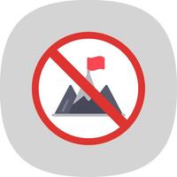 Prohibited Sign Flat Curve Icon Design vector