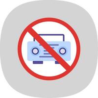 Prohibited Sign Flat Curve Icon Design vector