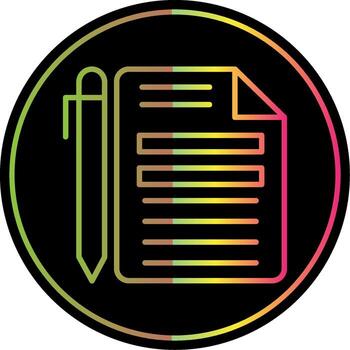 Document Line Gradient Due Color Icon Design vector