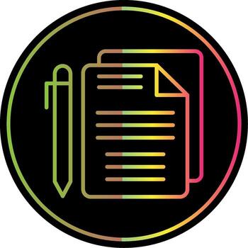 Contract Line Gradient Due Color Icon Design vector