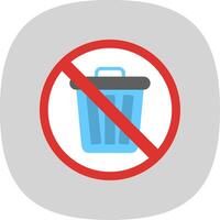 Prohibited Sign Flat Curve Icon Design vector