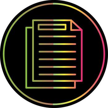 Document Line Gradient Due Color Icon Design vector
