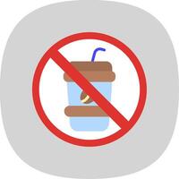 Prohibited Sign Flat Curve Icon Design vector