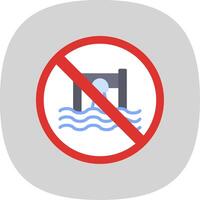 Prohibited Sign Flat Curve Icon Design vector