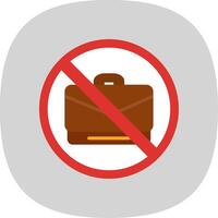 Prohibited Sign Flat Curve Icon Design vector