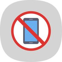 Prohibited Sign Flat Curve Icon Design vector