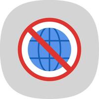 Prohibited Sign Flat Curve Icon Design vector