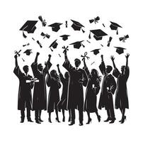 Graduate students celebration collection set in different pose vector