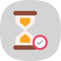 Hourglass Flat Curve Icon Design vector