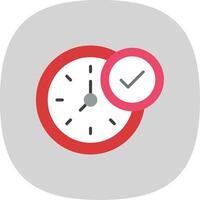 Clock Flat Curve Icon Design vector