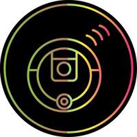 Robot Vacuum Cleaner Line Gradient Due Color Icon Design vector